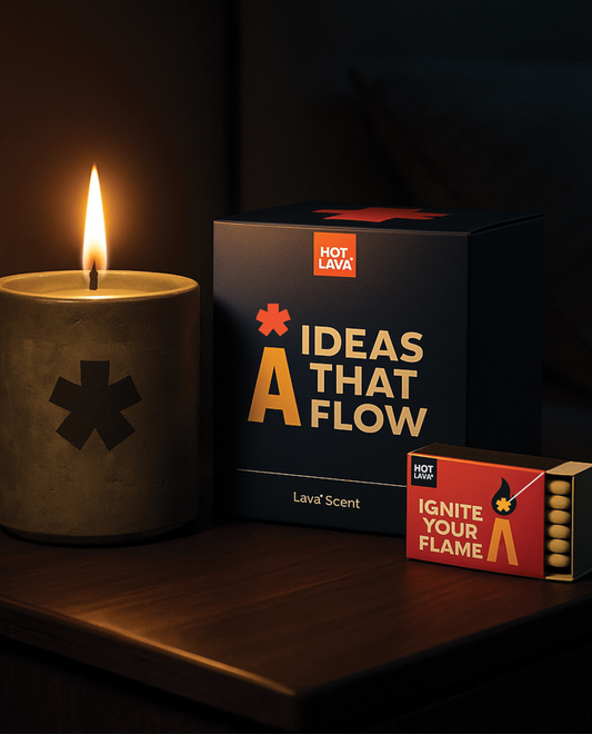 Concrete Candle & Matches - Lava Scent